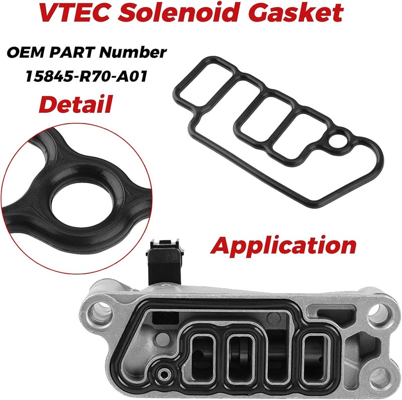 Cybal 15815-R70-A01 15845-R70-A01 4Pcs Head Cylinder Solenoid Valve Gasket Fit 08-17 Acura RDX【Honda】 Accord/Accord CROSSTOUR/CROSSTOUR/Odyssey/Pilot 3.5L 15810-R70-A02,15810-R70-A03,15810-R70-A04,918056GS - Image 5